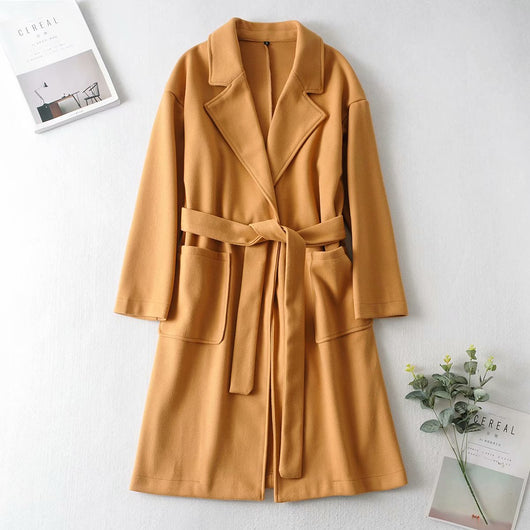 Abrigo de Lana Mujer Largo Elegante Estilo Coreano Slim Fit Premium - Image 10