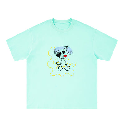 Camiseta Manga Corta con Bordado de Cachorro para Hombre - Image 5
