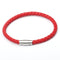 Magnetic Mens 6 Leather Cord Braided Bracelet Rojo