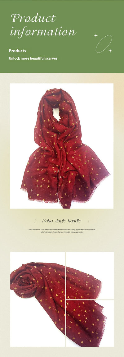 Pañoleta de Seda Estampada con Flores - Chal Tejido para Mujer - Image 10