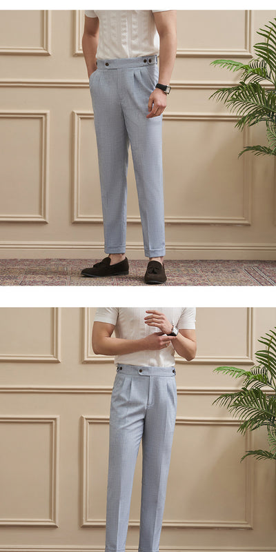 Pantalones Casuales Drapeados Slim-Fit para Hombre - Traje de Negocios - Image 15