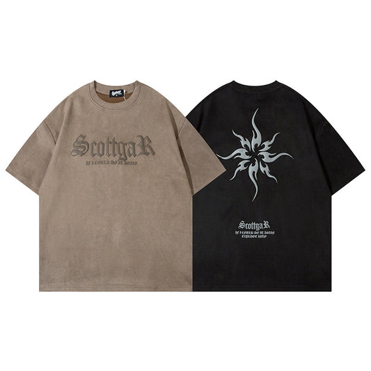 Camiseta Unisex de Ante Suave - Diseño Holgado para Pareja