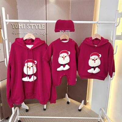 Conjunto Navideño Familiar: Pijama Polar con Capucha para Padres e Hijos - Image 4