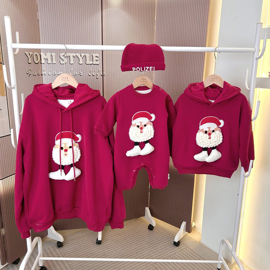 Conjunto Navideño Familiar: Pijama Polar con Capucha para Padres e Hijos - Image 4