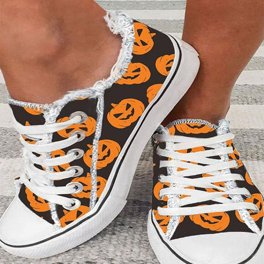 Zapatillas Bajas Halloween Calabaza Cabeza de Fantasma Impresión 3D - Image 2