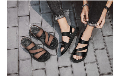 Sandalias de Cuero para Hombre - Versátiles para Conducir y Playa - Image 24