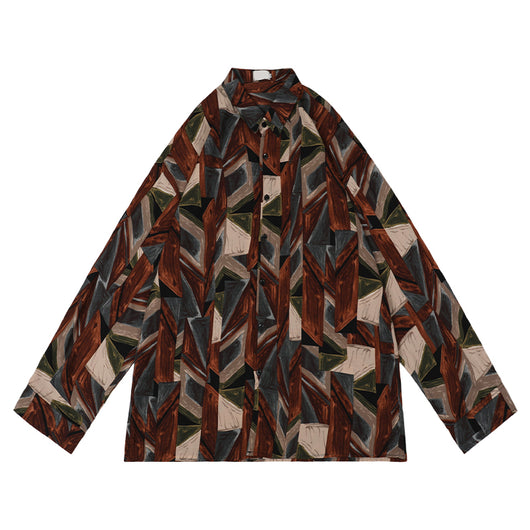 Camisa de Manga Larga Floral Fondo Marrón - Image 10