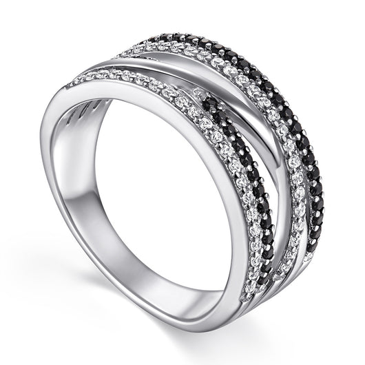 Anillo Cruzado Ancho para Mujer en Plata Esterlina - Image 7