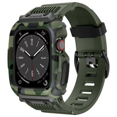 Funda Protectora Apple Watch 45/678 Generaciones Camuflaje con Correa Integrada - Image 2