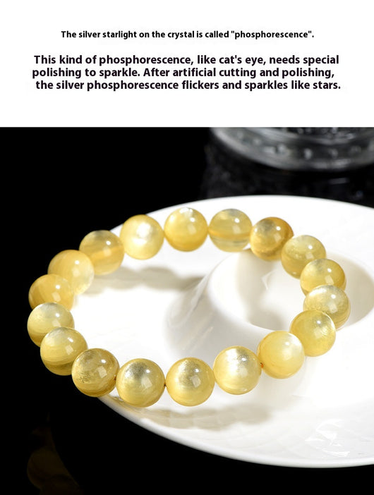 Pulsera de Cuentas Redondas Dragón Dorado con Mica Amarilla - Image 5
