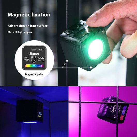 Luz de Relleno Magnética Mini LED Full Color con Batería de Litio