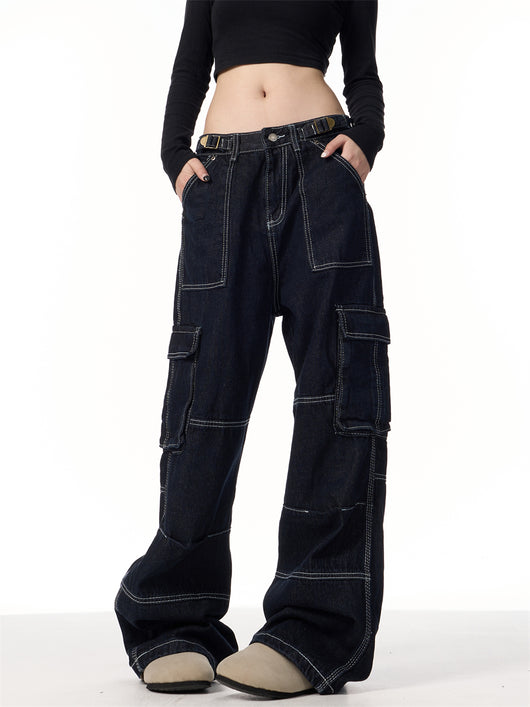 Pantalones Cargo Rectos con Rayas Vintage - Image 6