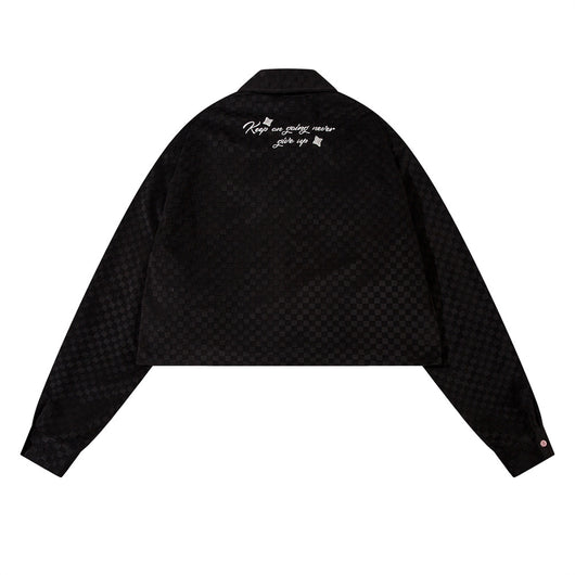 Abrigo Camisa Cuadros Escoceses con Letras Bordadas - Image 15