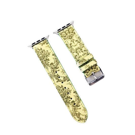 Pulsera de Cuero Verde con Estampado - Accesorio de Moda Trendy