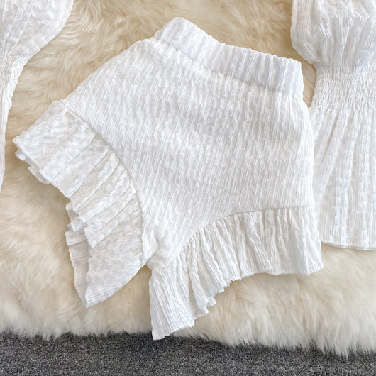 Conjunto de Dos Piezas: Blusa Escote Cuadrado y Shorts Estilo Francés - Image 19