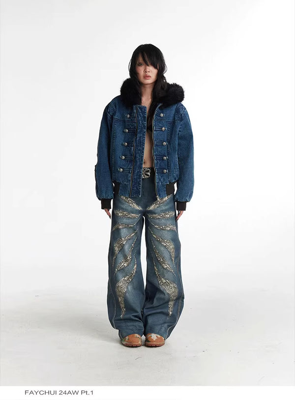 Jeans Holgados Estampado Leopardo 3D Digital Full Print