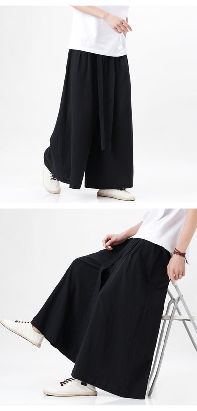 Pantalones Holgados de Algodón y Lino Talla Grande Estilo Chino para Hombre - Image 11