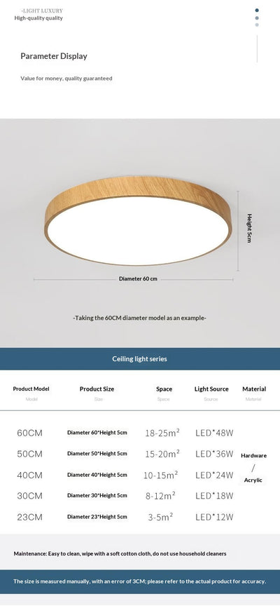 Lámpara de Techo LED Minimalista Estilo Chino Contemporáneo con Textura de Madera - Image 12