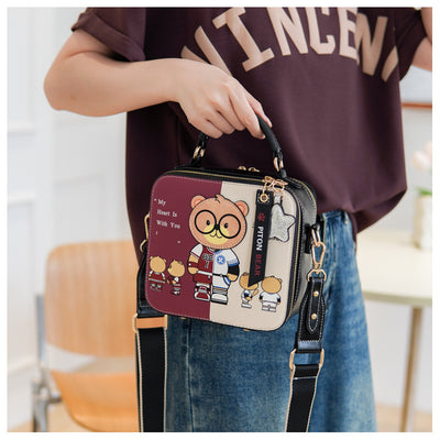 Bolsa Cuadrada Portátil con Osito de Dibujos Animados - Image 18