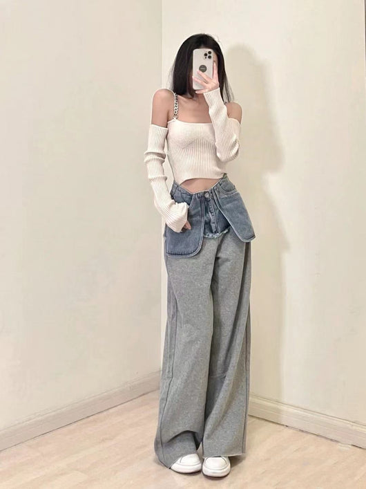 Pantalones Deportivos Denim Cintura Alta con Costuras Reforzadas - Image 6