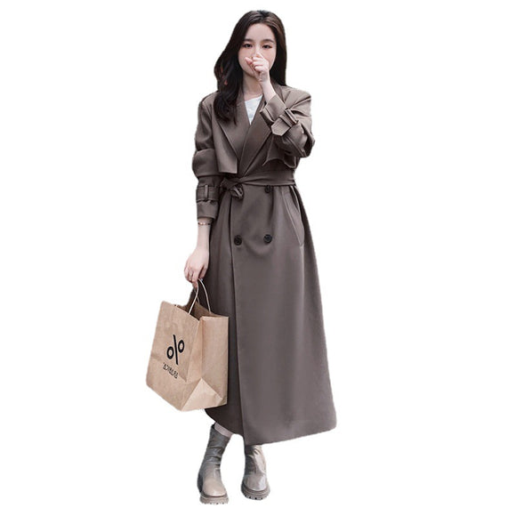 Abrigo Impermeable Casual Largo hasta la Rodilla para Mujer