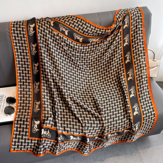 Pañuelo de Seda Estampado Exótico Multiusos - Image 11