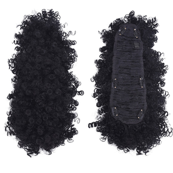 Peluca Mohicano con Cresta, Coleta y Flequillo Rizado