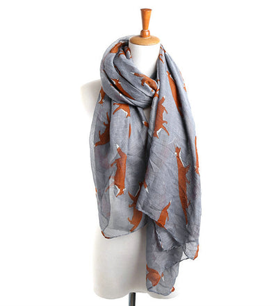 Bufanda Otoño Invierno Estilo Coreano con Patrón Animal Zorro - Image 10