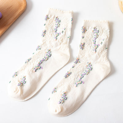 Calcetines Tobilleros para Mujer con Encaje Floral - Primavera y Verano - Image 14