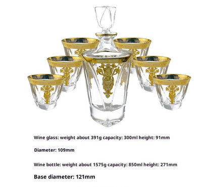 Vaso Whisky de Cristal con Líneas Doradas Grid - Image 6
