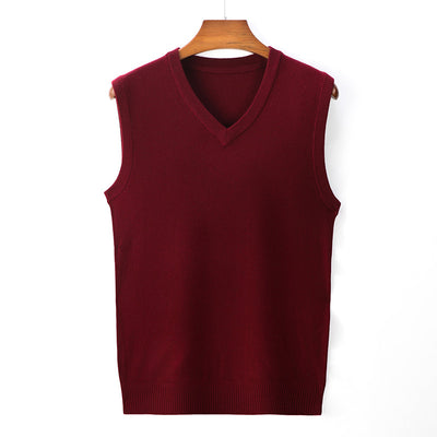 Suéter Casual V-Neck Liso para Hombre - Primavera y Otoño - Image 9