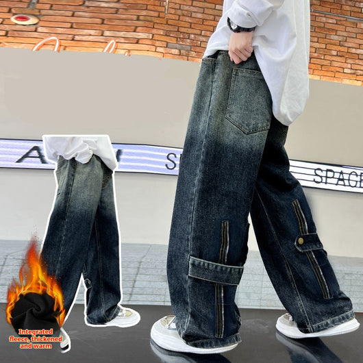 Pantalones Gruesos y Cálidos Estilo Coreano para Niños - Image 9
