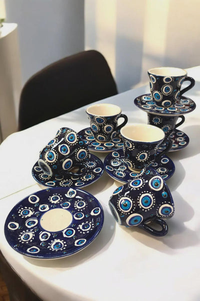 Juego de Tazas para Café Turco Artesanal con Ojo Protector - Image 3