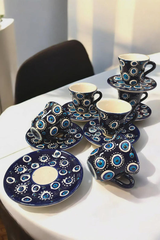 Juego de Tazas para Café Turco Artesanal con Ojo Protector - Image 3