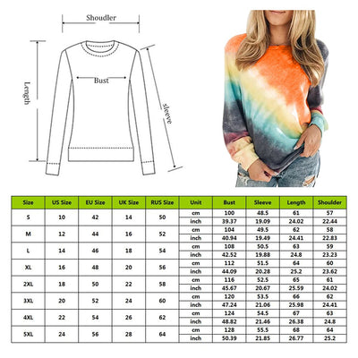 Playera Tie Dye Arcoíris de Manga Larga para Mujer - Image 11