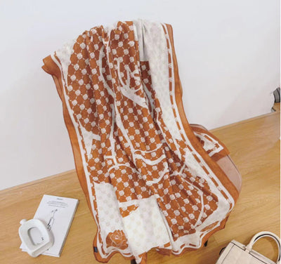 Pashmina de Algodón y Lino Estampada - Chal Abrigador Versátil - Image 8