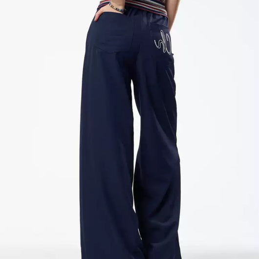 Pantalón Ancho Drapeado Vintage Arrugado para Mujer - Image 4