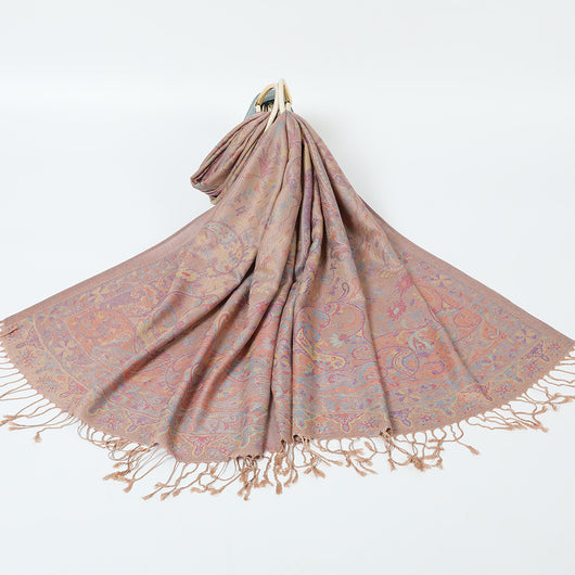 Bufanda Étnica Jacquard con Borlas de Cachemira - Image 26