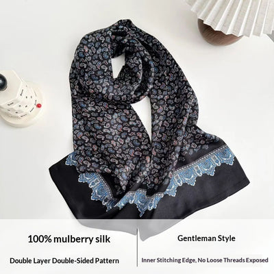 Pañuelo de Seda Reversible para Hombre con Estampado Doble Cara - Image 16