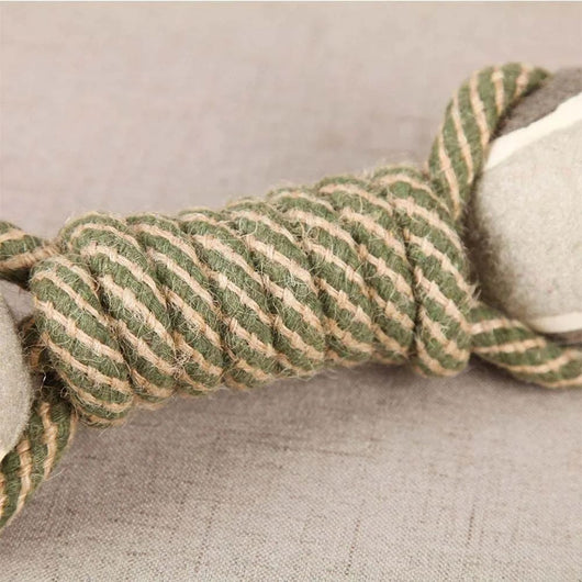 Juguete Interactivo para Perros Medianos y Grandes - Cuerda de Algodón con Pelota de Tenis - Image 14