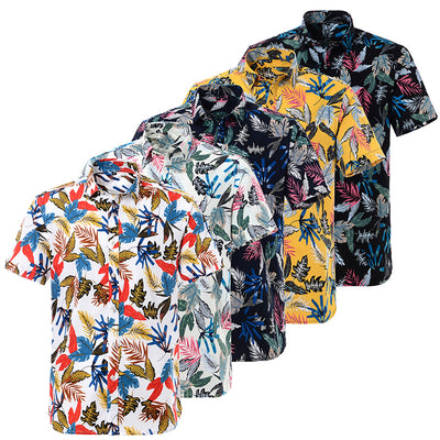 Camisa de manga corta estampada para hombre estilo europeo - Image 3