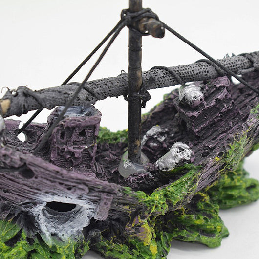 Decoración de Acuario Barco de Red - Paisaje en Miniatura para Peceras - Image 4