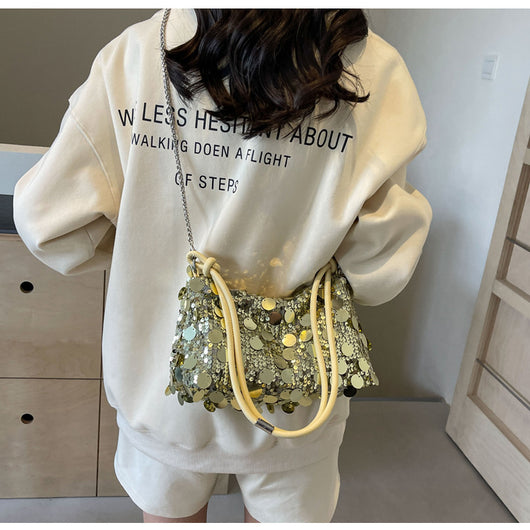 Bolso Bandolera Mujer con Cadena y Lentejuelas Brillantes - Image 70