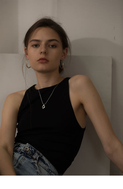 Collar Cadena Hueso de Serpiente Oro con Dije Redondo Irregular para Mujer - Image 18