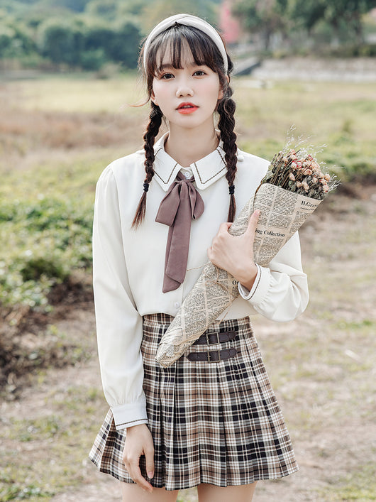 Blusa Retro con Moño Elegante de Manga Larga - Image 6
