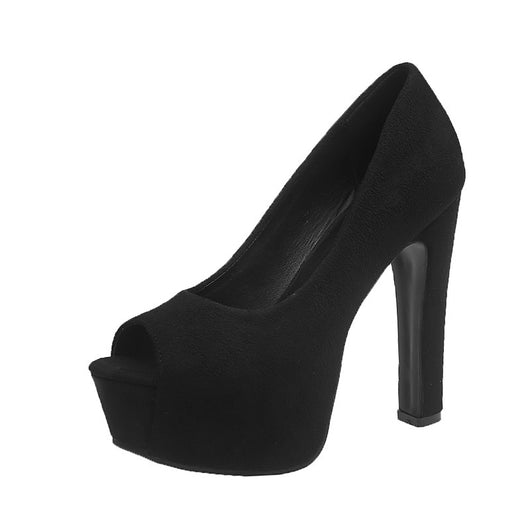 Zapatos de Tacón Grueso Estilo Europeo Punta Abierta para Mujer - Image 8