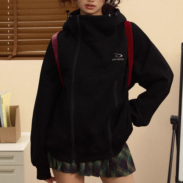 Cardigan Abrigo con Cierre Diagonal Diseño Exclusivo