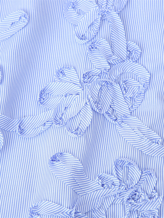 Camisa de Manga Larga Popelina Floral con Rayas Texturizadas - Image 11