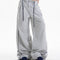 Calça Larga Casual com Costura Contrastante