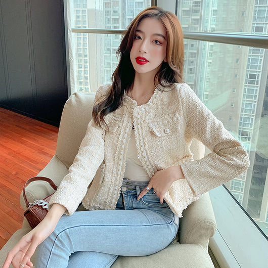 Blusa Corta de Manga Larga con Detalles de Abalorios Elegante - Image 13